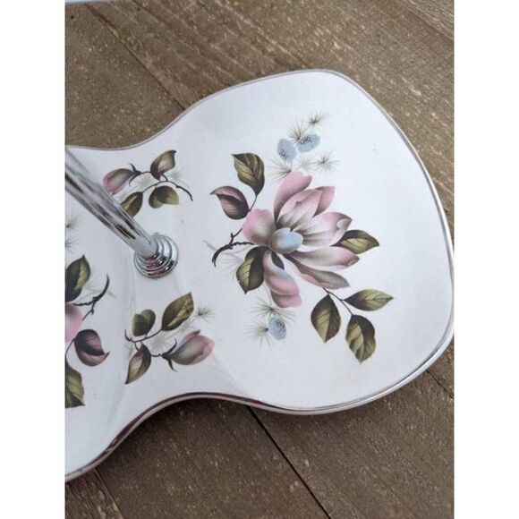 Divided Candy dish with handle Midwinter england serving plate, floral vintage - Picture 4 of 8